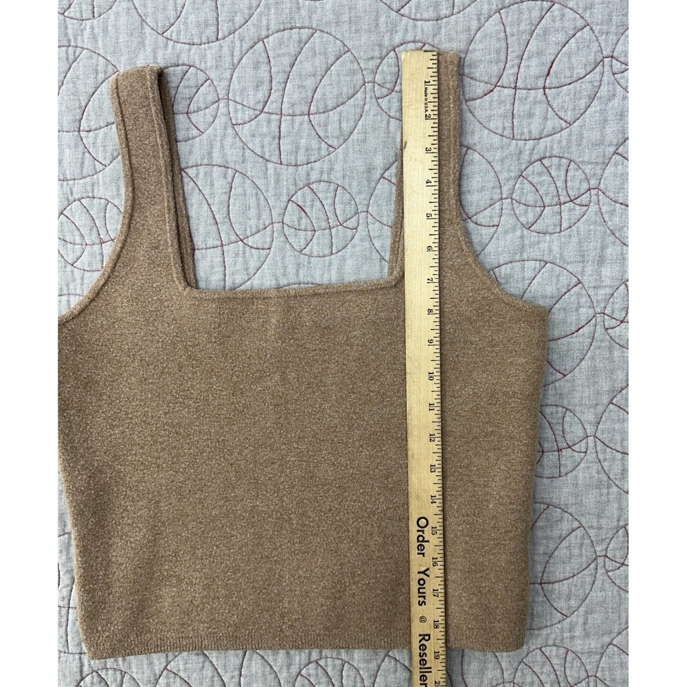Abercrombie & Fitch Tank Top Brown Square Neck Sweater Knit / Womens Large - Picture 6 of 6